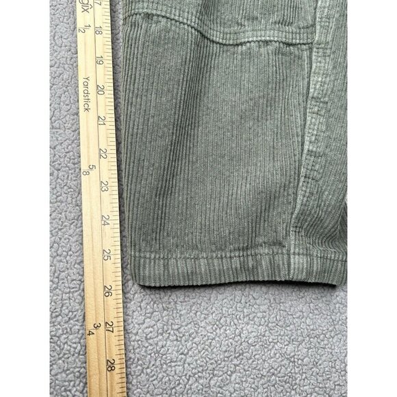 Monet Skateboard Pants Mens 28 Baggy Green Corduroy Cropped Carpenter Flaws - Picture 13 of 16